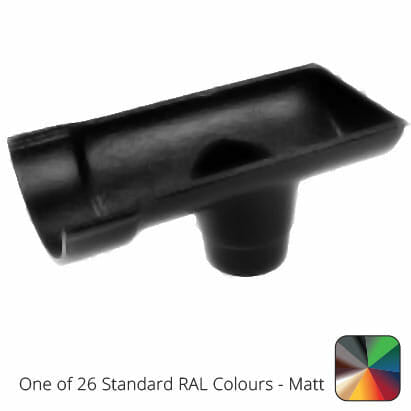 115mm (4.5") Beaded Half Round Cast Aluminium Stop-end Socket Outlet with 63mm outlet pipe - One of 26 Standard Matt RAL colours TBC - Trade Warehouse