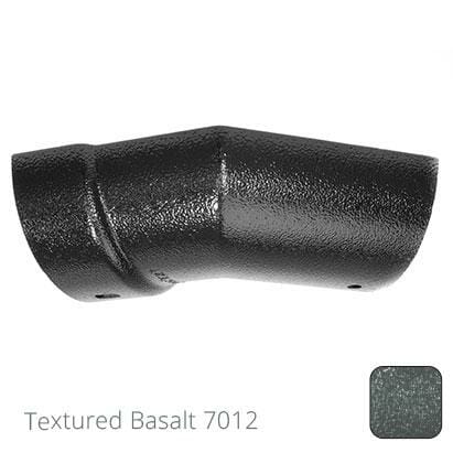 115mm (4.5") Half Round Cast Aluminium Gutter 135 External Angle - Textured Basalt Grey RAL 7012 - Trade Warehouse