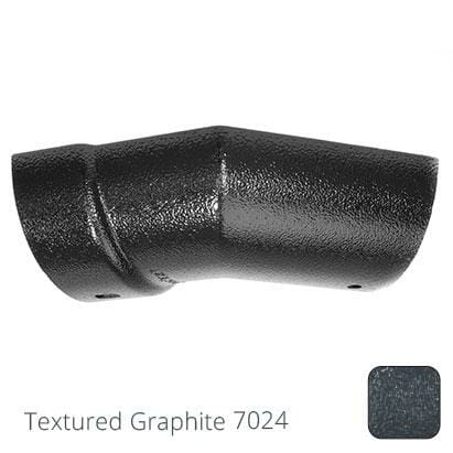 115mm (4.5") Half Round Cast Aluminium Gutter 135 External Angle - Textured Graphite Grey RAL 7024 - Trade Warehouse