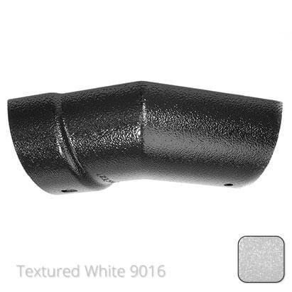 115mm (4.5") Half Round Cast Aluminium Gutter 135 External Angle - Textured Traffic White RAL 9016 - Trade Warehouse