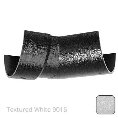 115mm (4.5") Half Round Cast Aluminium Gutter 135 Internal Angle - Textured Traffic White RAL 9016 - Trade Warehouse