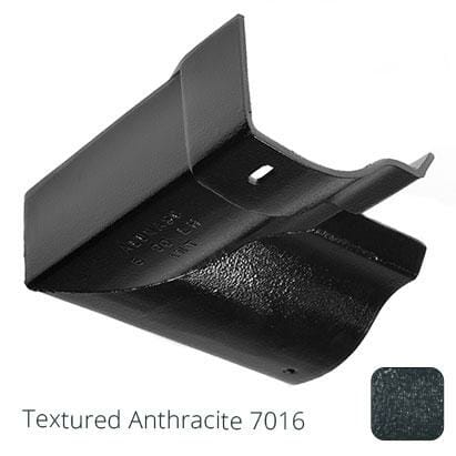 115mm (4.5") Victorian Ogee Cast Aluminium Gutter 90 Internal Angle - Textured Anthracite Grey RAL 7016 - Trade Warehouse