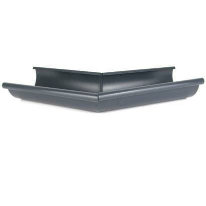 115mm Half Round Anthracite Grey Galvanised Steel 135degree External Gutter Angle - Trade Warehouse