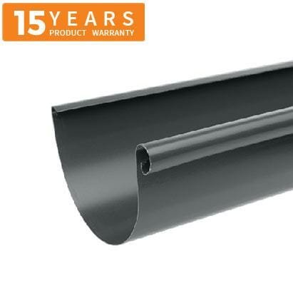 115mm Half Round Anthracite Grey Galvanised Steel Gutter 3m Length - Trade Warehouse