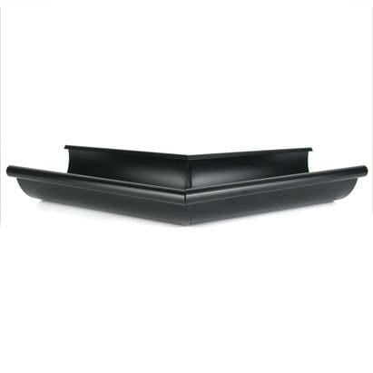 115mm Half Round Black Coated Galvanized Steel 135degree External Gutter Angle - Trade Warehouse