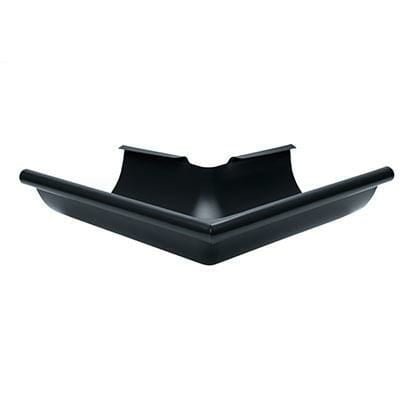 115mm Half Round Black Coated Galvanized Steel 90degree External Gutter Angle - Trade Warehouse