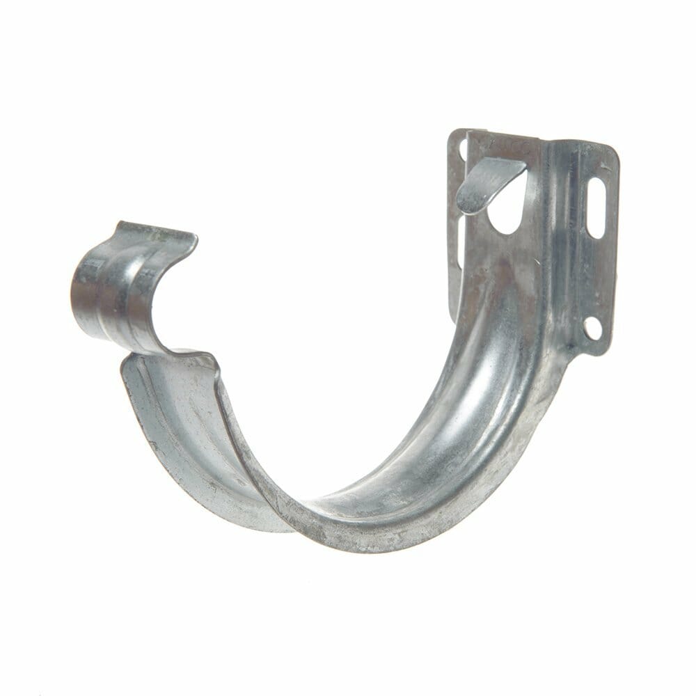 115mm Half Round Galvanised Steel Short-back Fascia Bracket - (there is no Natural Zinc Version) - Trade Warehouse