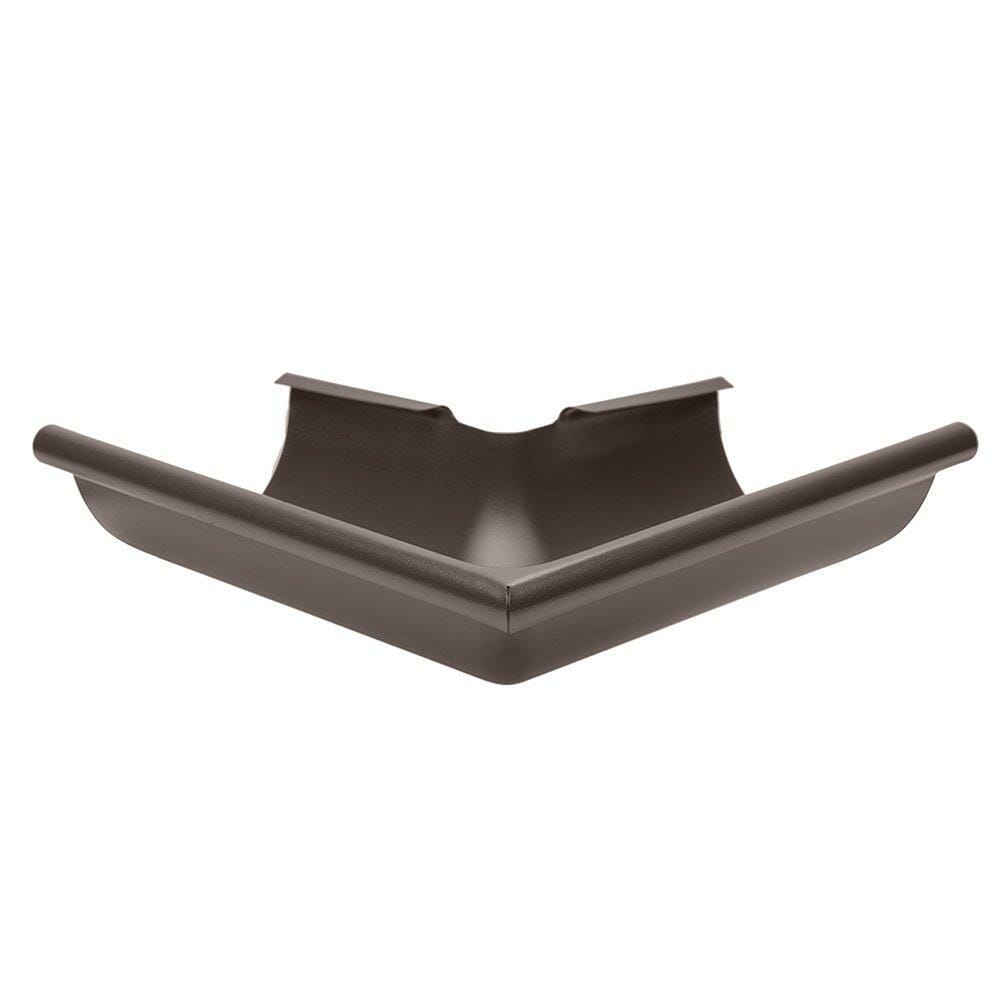 115mm Half Round Sepia Brown Galvanised Steel 90degree External Gutter Angle - Trade Warehouse