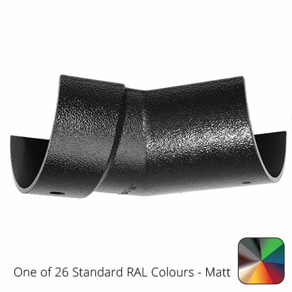 125mm (5") Half Round Cast Aluminium Gutter 135 Internal Angle - One of 26 Standard Matt RAL colours TBC - Trade Warehouse