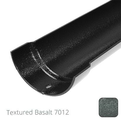 125mm (5") Half Round Cast Aluminium Gutter 1.83m length - Textured Basalt Grey RAL 7012 - Trade Warehouse