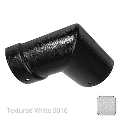 125mm (5") Half Round Cast Aluminium Gutter 90 External Angle - Textured Traffic White RAL 9016 - Trade Warehouse