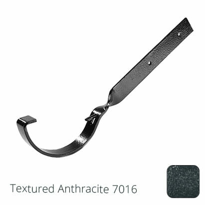 125mm (5") Half Round Cast Aluminium Gutter Side Fix Rafter Bracket - Textured Anthracite Grey RAL 7016 - Trade Warehouse