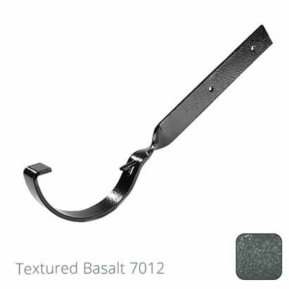 125mm (5") Half Round Cast Aluminium Gutter Side Fix Rafter Bracket - Textured Basalt Grey RAL 7012 - Trade Warehouse