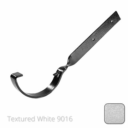 125mm (5") Half Round Cast Aluminium Gutter Side Fix Rafter Bracket - Textured Traffic White RAL 9016 - Trade Warehouse