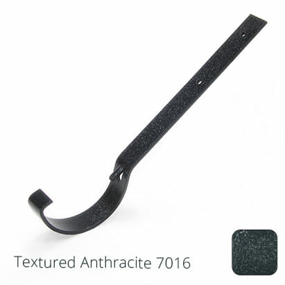 125mm (5") Half Round Cast Aluminium Gutter Top Fix Rafter Bracket - Textured Anthracite Grey RAL 7016 - Trade Warehouse