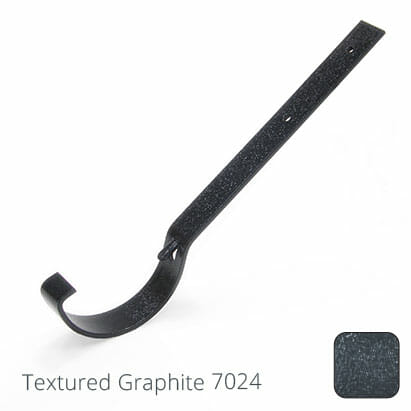 125mm (5") Half Round Cast Aluminium Gutter Top Fix Rafter Bracket - Textured Graphite Grey RAL 7024 - Trade Warehouse