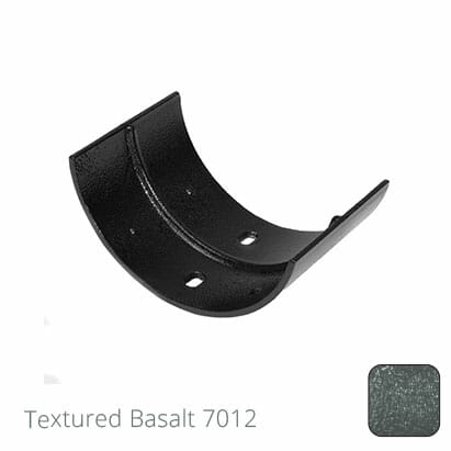 125mm (5") Half Round Cast Aluminium Gutter Union - Textured Basalt Grey RAL 7012 - Trade Warehouse