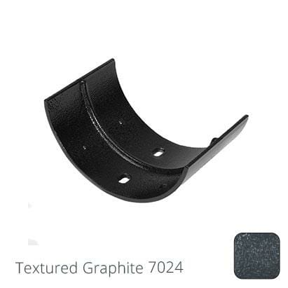 125mm (5") Half Round Cast Aluminium Gutter Union - Textured Graphite Grey RAL 7024 - Trade Warehouse