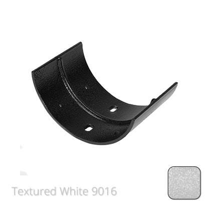 125mm (5") Half Round Cast Aluminium Gutter Union - Textured Traffic White RAL 9016 - Trade Warehouse