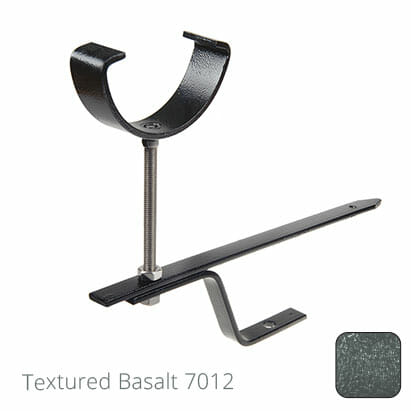 125mm (5") Half Round Cast Aluminium Rise & Fall Gutter Bracket - Textured Basalt Grey RAL 7012 - Trade Warehouse