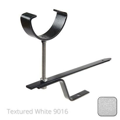 125mm (5") Half Round Cast Aluminium Rise & Fall Gutter Bracket - Textured Traffic White RAL 9016 - Trade Warehouse