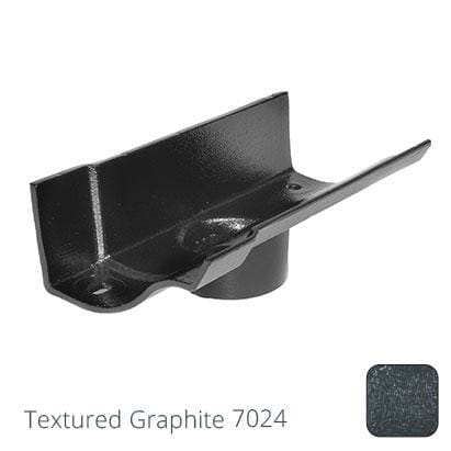125mm (5") Victorian Ogee Cast Aluminium 63mm Gutter Outlet - Textured Graphite Grey RAL 7024 - Trade Warehouse