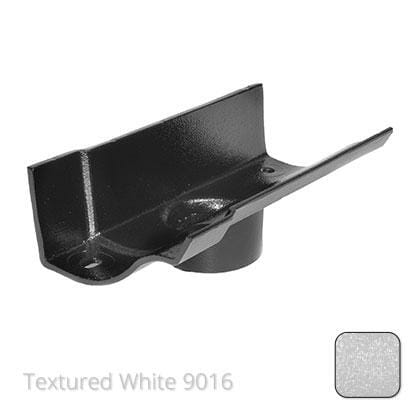 125mm (5") Victorian Ogee Cast Aluminium 63mm Gutter Outlet - Textured Traffic White RAL 9016 - Trade Warehouse