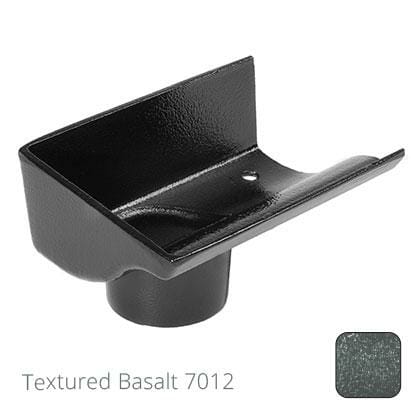 125mm (5") Victorian Ogee Cast Aluminium 76mm Left Hand Stop End Outlet - Textured Basalt Grey RAL 7012 - Trade Warehouse