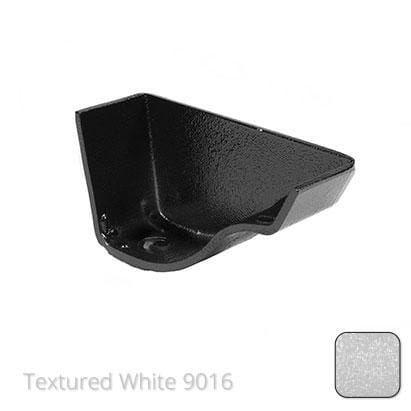 125mm (5") Victorian Ogee Cast Aluminium External Right Hand Stop End - Textured Traffic White RAL 9016 - Trade Warehouse