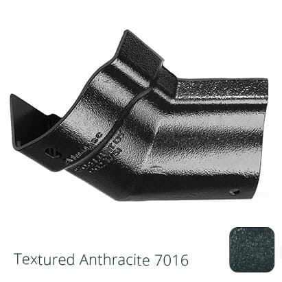 125mm (5") Victorian Ogee Cast Aluminium Gutter 135 Internal Angle - Textured Anthracite Grey RAL 7016 - Trade Warehouse