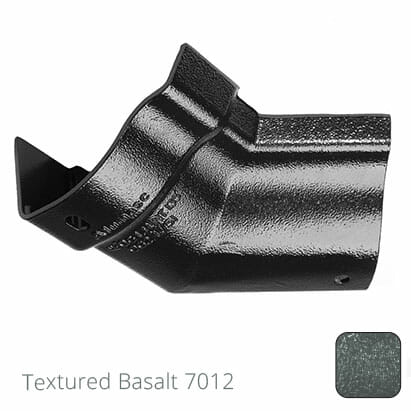 125mm (5") Victorian Ogee Cast Aluminium Gutter 135 Internal Angle - Textured Basalt Grey RAL 7012 - Trade Warehouse