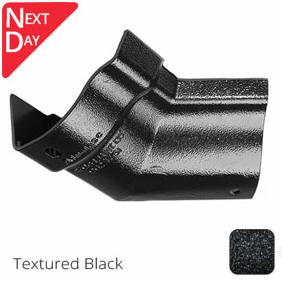 125mm (5") Victorian Ogee Cast Aluminium Gutter 135 Internal Angle - Textured Black - Trade Warehouse