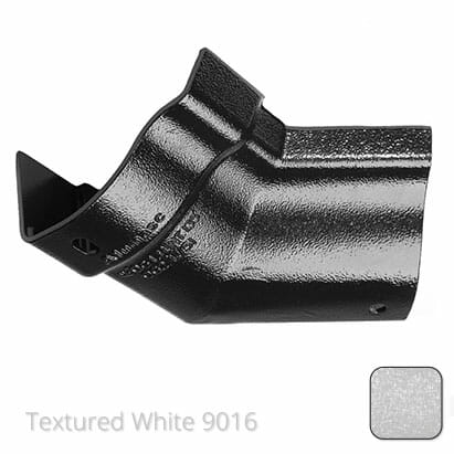 125mm (5") Victorian Ogee Cast Aluminium Gutter 135 Internal Angle - Textured Traffic White RAL 9016 - Trade Warehouse