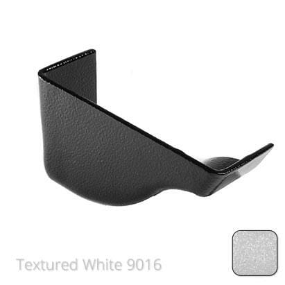 125mm (5") Victorian Ogee Cast Aluminium Internal Left Hand Stop End - Textured Traffic White RAL 9016 - Trade Warehouse