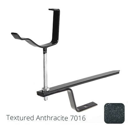 125mm (5") Victorian Ogee Cast Aluminium Rise & Fall Gutter Bracket - Textured Anthracite Grey RAL 7016 - Trade Warehouse