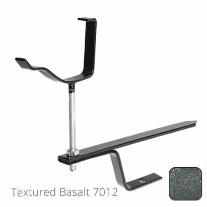 125mm (5") Victorian Ogee Cast Aluminium Rise & Fall Gutter Bracket - Textured Basalt Grey RAL 7012 - Trade Warehouse