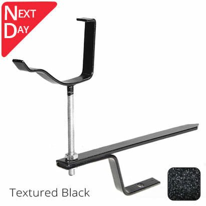 125mm (5") Victorian Ogee Cast Aluminium Rise & Fall Gutter Bracket - Textured Black - Trade Warehouse