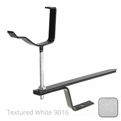 125mm (5") Victorian Ogee Cast Aluminium Rise & Fall Gutter Bracket - Textured Traffic White RAL 9016 - Trade Warehouse