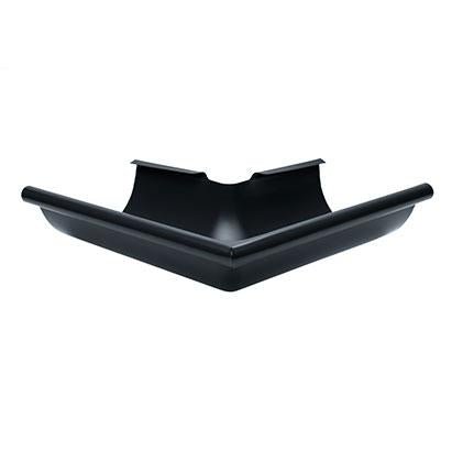 125mm Half Round Black Coated Galvanized Steel 90degree External Gutter Angle - Trade Warehouse