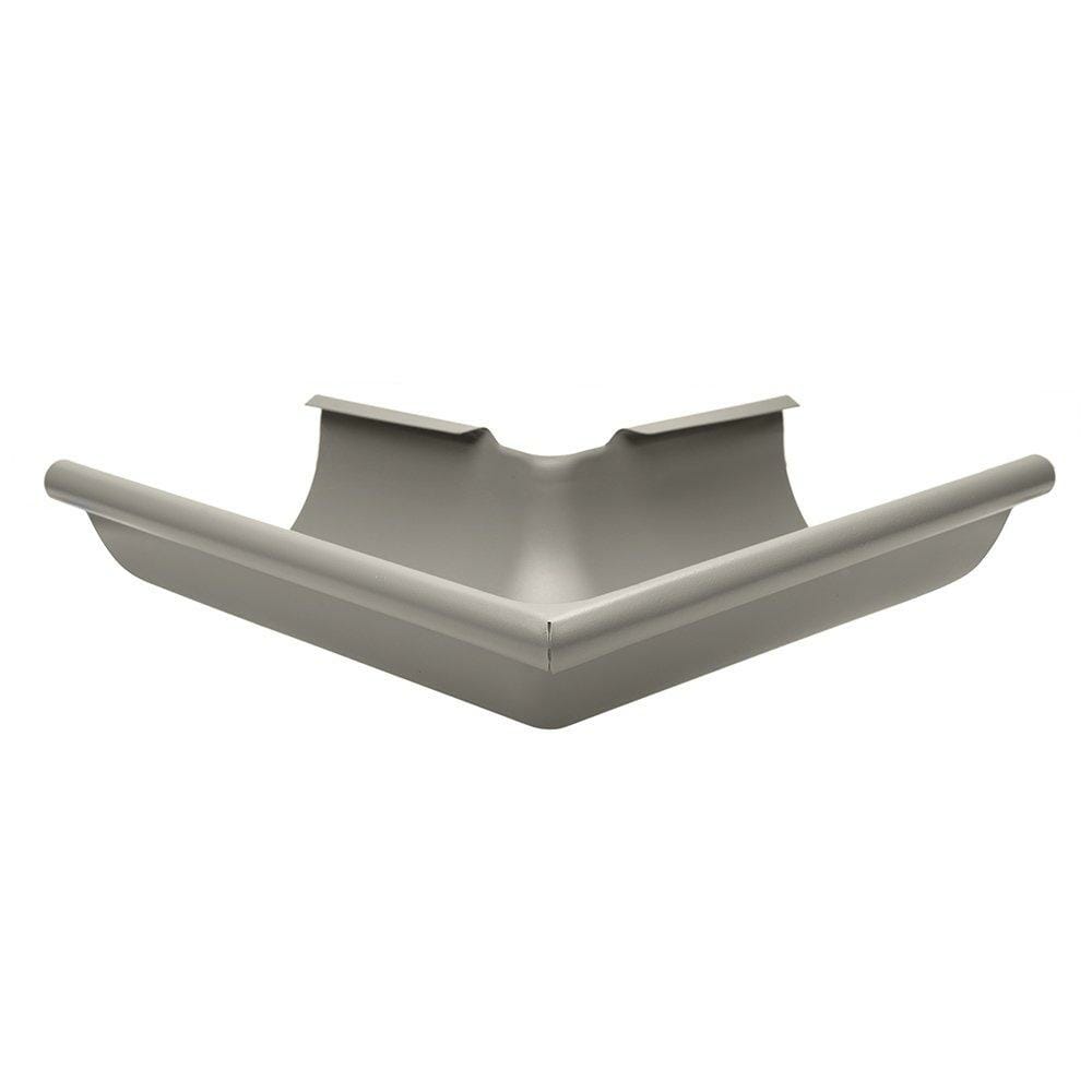 125mm Half Round Dusty Grey Galvanised Steel 90degree External Gutter Angle - Trade Warehouse