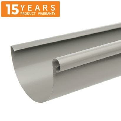 125mm Half Round Dusty Grey Galvanised Steel Gutter 3m Length - Trade Warehouse