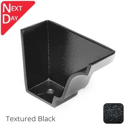 125x100 (5"x 4") Moulded Ogee Cast Aluminium Right Hand Internal Stop End - Textured Black - Trade Warehouse