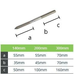 140mm M10 Stainless Steel Screw for use with Downpipe Bracket with M10 Boss - Trade Warehouse