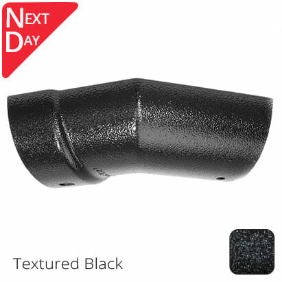 150mm (6")Half Round Cast Aluminium Gutter 135 External Angle - Textured Black - Trade Warehouse