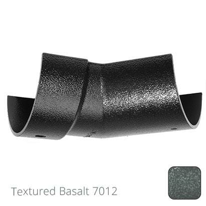 150mm (6")Half Round Cast Aluminium Gutter 135 Internal Angle - Textured Basalt Grey RAL 7012 - Trade Warehouse