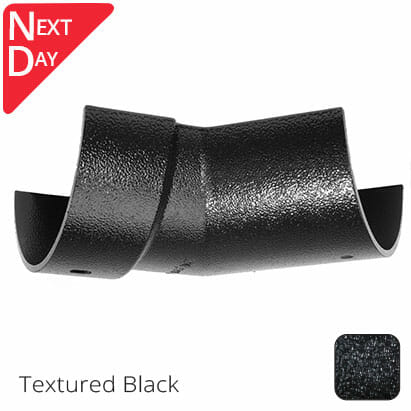 150mm (6")Half Round Cast Aluminium Gutter 135 Internal Angle - Textured Black - Trade Warehouse
