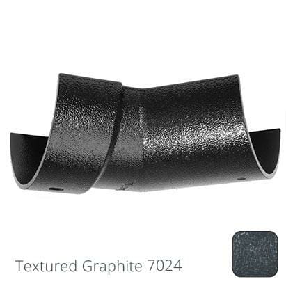 150mm (6")Half Round Cast Aluminium Gutter 135 Internal Angle - Textured Graphite Grey RAL 7024 - Trade Warehouse