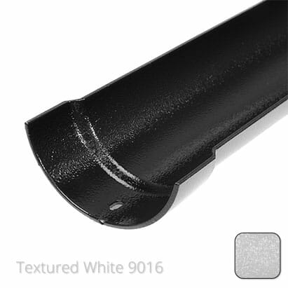 150mm (6")Half Round Cast Aluminium Gutter 1.83m length - Textured Traffic White RAL 9016 - Trade Warehouse