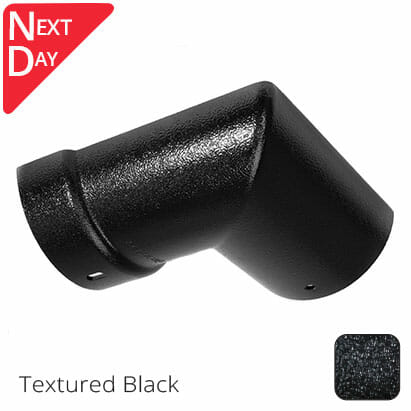 150mm (6")Half Round Cast Aluminium Gutter 90 External Angle - Textured Black - Trade Warehouse