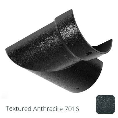 150mm (6")Half Round Cast Aluminium Gutter 90 Internal Angle - Textured Anthracite Grey RAL 7016 - Trade Warehouse